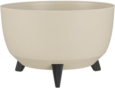 Mica Decorations Doppio Plantenbak op Poten - 20,5 x Ø40 cm - Plantenbakken voor Buiten - Bloembakken voor Balkon - Gerecycled Plastic - Beige