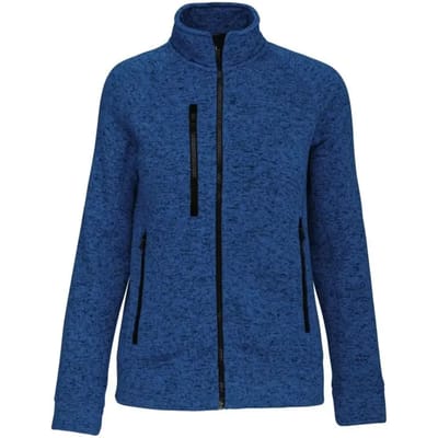 Kariban Heather damesvest met rits K9107 - Light Royal Blue Melange - XL