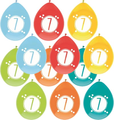 Haza party Ballonnen - 7 jaar - leeftijd verjaardag - 12x stuks - 30 cm - versiering - feestartikelen