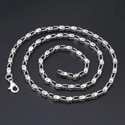Puur zilver S925 sterling 925 zilveren herenketting grof gedeelte bamboeketting vierkante trendaccessoires (Fgl ) 50CM gray