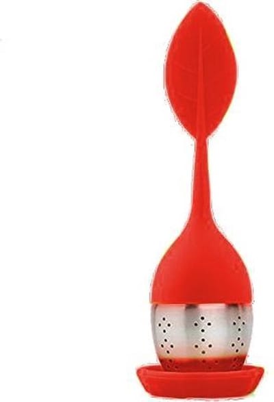 Scoby - Thee-Ei - Theezeefje - Theeblaadje Voor Losse Thee - Met Houder - Tea Infuser - 1 Stuk - Rood