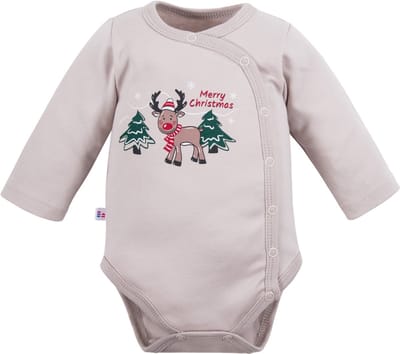 Eevi - Rompertje - Overslagromper - Omslagromper - Kerstmis - Rendier - Maat 56 - 0 t/m 2 maanden