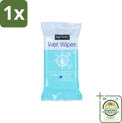 1 x Sence - Vochtige Doekjes - Hersluitbare Verpakking - 15 Doekjes- Vochtige Doekjes - Handdoek - Gezichtsdoek - Reinigingsdoek - Handdoek Voor Gezicht