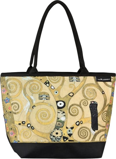 Dameshandtas met kunstmotief van Gustav Klimt - Tree of Life, 42x30x15cm, polyester, met rits en binnenvakken