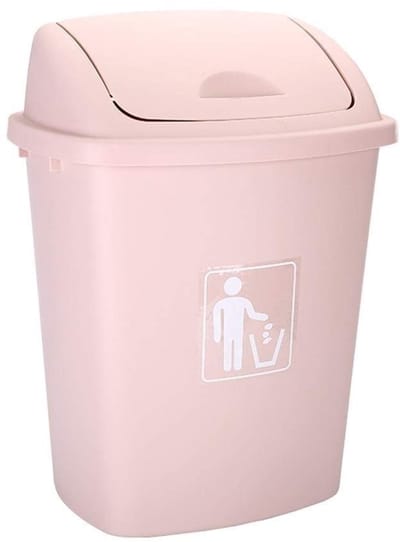 Prullenbak Met Deksel - Afvalbak Grote Capaciteit - Schoon Huis - Automatische Schommelklep - 40 Liter - Roze