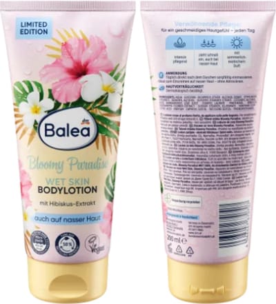 Balea Wet-Skin Body Lotion Bloomy Paradise | 1x 200 ml - Hibiscus-extract | Limited Edition 2025