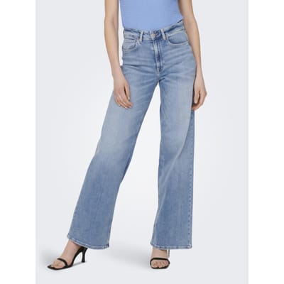 Only blauwe dames jeans   High waist   Madison   Wide leg fit   5-Pocket zakken   Knoop- en ritssluiting   Duurzaam   High waist Blauw L/34