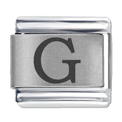 Schakel - Bedel - 9mm - Letter G - Laser Alfabet - Charms - Geschikt voor Italiaanse Bedelarmband - Schakelarmband - Italiaanse Schakelarmbanden
