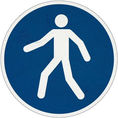Voetpad gebruiken gebodsbord - M024 | Sign Again materiaal | 10 cm