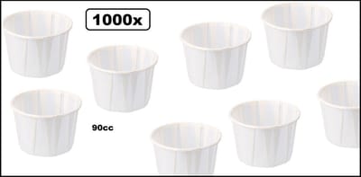 1000x Bio sausbakje souffle wit 90cc - papier composteerbaar saus mayonaise ketchup mosterd bakje eten food