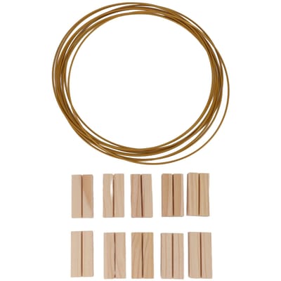 10 Pièces Centres de Table Cerceaux Floraux en Métal avec 10 Pièces Bases en Bois Anneaux Cerceaux Macramé pour Bricolage