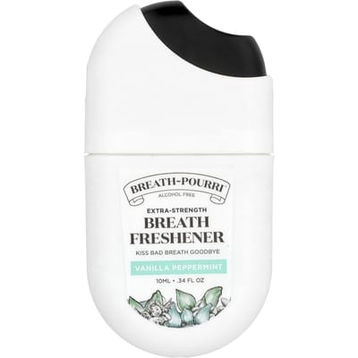 Poo-Pourri, Breath-Pourri™, Extra Sterke Ademverfrisser, Vanille Pepermunt, 10 ml (0,34 fl oz) black