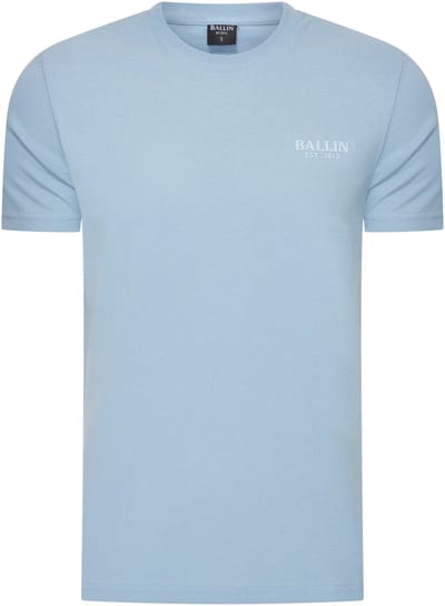 Heren Tee SS met Ballin Est. 2013 Pique T-Shirt Print - Blauw - Maat XXL