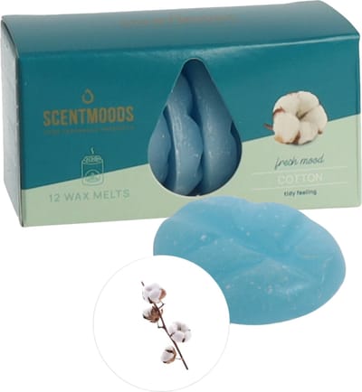 Scentmoods Katoen Geurchips - Geurblokjes - Huisparfum - Geurchips - Waxmelts - Geschikt voor Geurbrander en Waxbrander - 12 Stuks