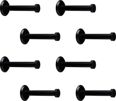 8 stuks SOTECH kapstokhaken Talea RVS zwart gepoederlakt lengte: 73 mm incl. plaatje en bevestigingsset