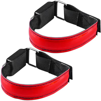 LED-armband USB oplaadbare hardlooparmband Nachtveiligheid Hardloopfietsuitrusting 2 rood