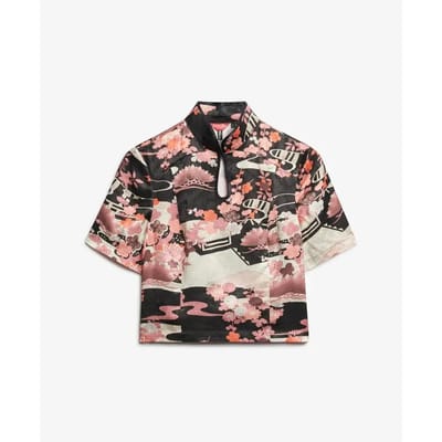 Superdry - Top van jacquard met mandarijnkraag - Dames - Tops