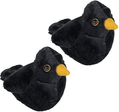 Wild Republic Pluche merel knuffels - 2x - 14 cm - vogels - zachte knuffel - met geluid