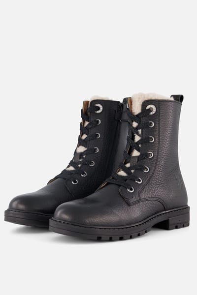 Muyters Veterboots zwart Leer - Maat 29 - Kinderschoenen