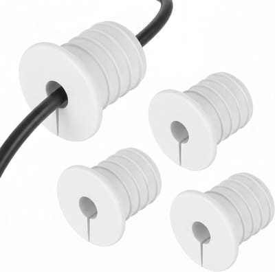 Set van 4 Wandvoeders voor Kabelgeleiding, Wit, Wanddoorvoer, Kabeldoorvoer en Kabelgeleidingskit voor Starlink Router en Ethernet Adapter