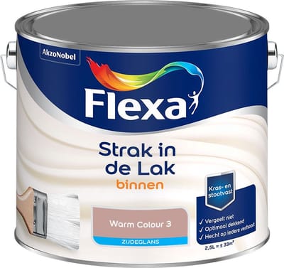 Flexa - Strak In De Lak Binnenlak Zijdeglans - Warm Colour 3 - Mengverf - 2,5 L