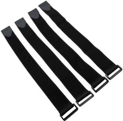Dailygoods- Fietsriemen 4 stuks - Fietsriemen met klittenband - Sjorbanden - Nylon - 61 cm lengte - Zwart - Spanbanden