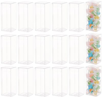 Dailygoods- Gastgeschenkdozen 40 stuks - Transparant PVC - Rechthoekig - 4 x 4 x 10 cm - Voor Kerstmis/bruiloft/feest - Creatieve verpakking - Geschenkdozen