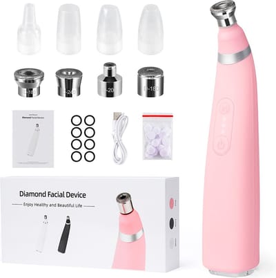 Blyx® - MagiSkin - 2 In 1 Gezichtsverzorger - Microdermabrasie Apparaat - Mee-Eter Verwijderaar - Gezichtsverzorging - Verhoogt Huidelasticiteit - Vermindert Fijne Lijntjes En Rimpels - Roze
