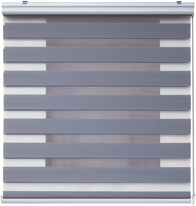 Storesdeco - Premium Duo rolgrodijn met aluminium afwerking Grijs, 60x250 cm