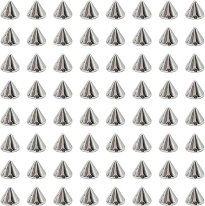 100 stuks zilveren kegelspikes, 8x10mm kegelpluggen voor kleding, DIY accessoires, sieraden en tassen