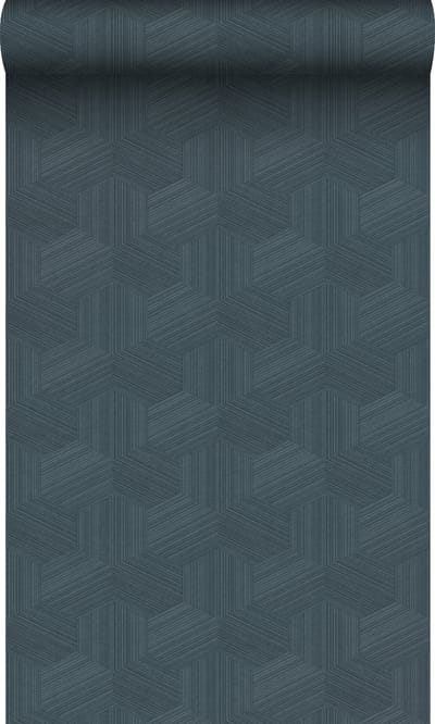 Origin Wallcoverings behang grafisch 3D motief donkerblauw - 50 x 900 cm - 347998