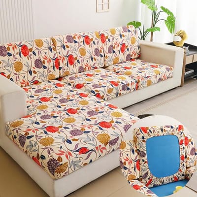 Nieuwe bloemen bedrukte stretch bank zitkussenhoes rugleuning hoes beschermer voor bank bankhoes L-vorm Chaselong hoezen 45X45cm pillowcase gray