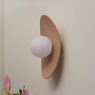 OSRAM DECOR Pearl Wandlamp G9 Beige, Wandlamp gemaakt van vilt, Glas en Metaal voor Slaapkamer en Hal