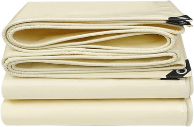 Zeildoek Zwaar - Waterdicht Doek - Tuin Beschermen - Verstevigd PVC - 4x6 m - Beige