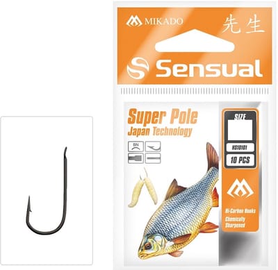Mikado Sensual Super Pole Haak No. 10 BN – 10 stuks – Finesse Haak – Black Nickel – Voor Witvis & Karper