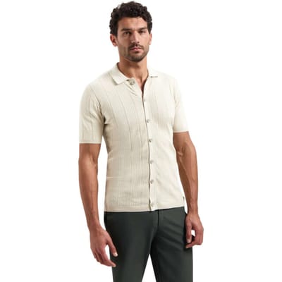 No Excess Pullover Short Sleeve Full Button Polo Desert  M