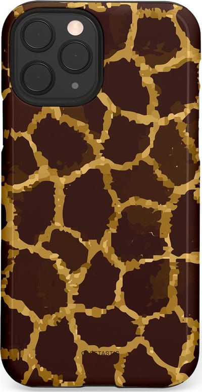 Casetastic hoesje geschikt voor Apple iPhone 11 Pro - Dubbellaagse bescherming - Afrikaanse Giraffenprint - Fashion Case - Zwart Bruin Goud Olijfgroen