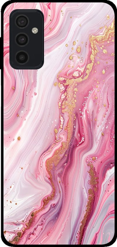 Smartphonica Telefoonhoesje Geschikt voor Samsung Galaxy M52 5G met marmer opdruk - TPU backcover case marble design - Roze geschikt voor Samsung Galaxy M52 5G