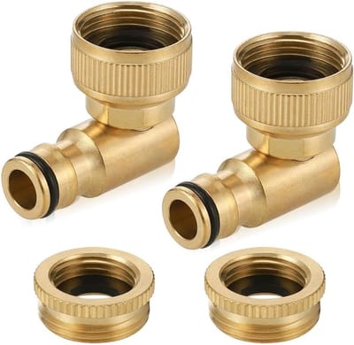 Kraanadapter met 360° draaibare slangverbinding, 90° hoekverbinding voor tuin en watersysteem