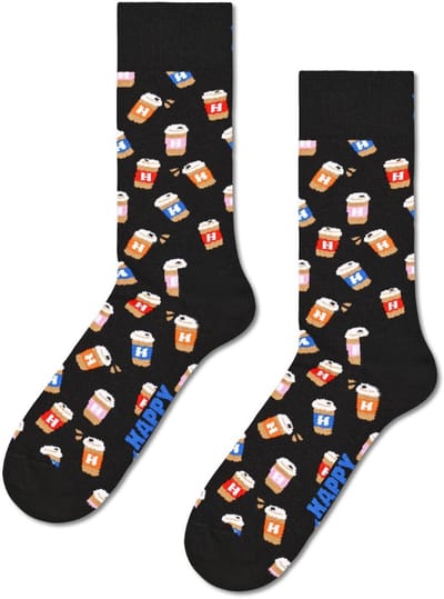 Happy Socks Sokken Take Away Latte - Maat 41-46 - Heren - Grappige sokken - Halfhoge sokken