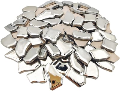 Dailygoods- Mozaïektegels 500 g - Onregelmatige Keramische Tegels - DIY Decoratie - Iriserend Parelwit/Zwart/Groen - 1,7 cm - 3,9 cm - Hoogwaardig Materiaal - Mozaïek