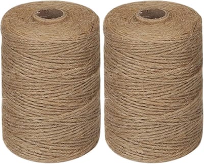 Jute Touw - Henneptouw Ambachtelijk Touw - Tuinieren Plantenondersteuning - Natuurlijk Duurzaam Materiaal - 200m 3-laags - Natuurlijk Bruin