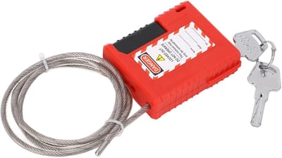 Dailygoods- Kabelslot 1 m Roestvrij staal - Lockout Tagout - Verstelbaar - Veiligheidshangslot - Duurzame constructie - Voor industriële toepassingen - Hangslot