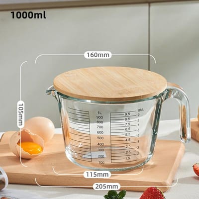 Tasse à lait épaisse en verre borosilicate épais, grande capacité, pour la pâtisserie, ustensiles de cuisine gray