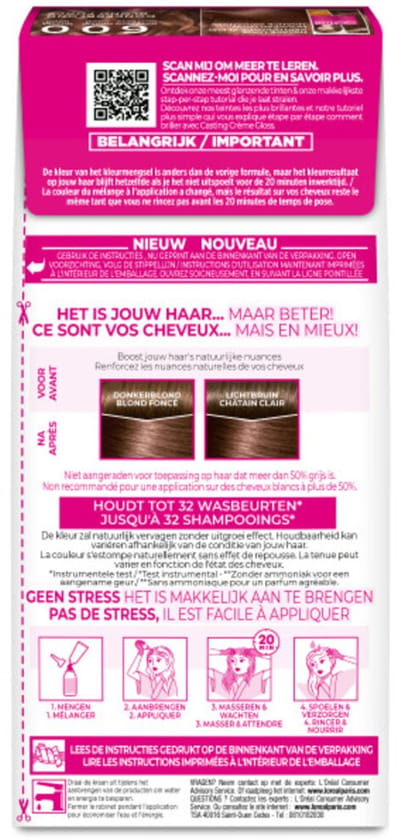 L'Oréal Casting Crème Gloss Semi-Permanente Haarkleuring 600 Donkerblond - 2 x - Voordeelverpakking
