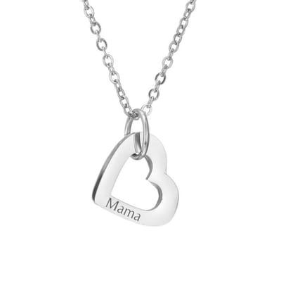 Ketting met 1 Hartje Zilver