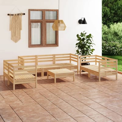 vidaXL - 8-delige - Loungeset - massief - grenenhout
