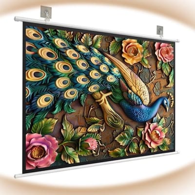 Projectiescherm - Filmscherm - Thuisbioscoop Ervaring - Handmatig Uitklapbaar - 40 Inch 4:3 - Wit