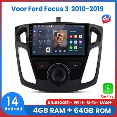 Awesafe Autoradio met Carplay en Android auto - Geschikt Voor Ford Focus 3 2010 t/m 2019 - 4GB+64GB - 8 Kern V1PRO - Draadloos Apple Carplay & Android auto - GPS Navigatie 4G WIFI - Ondersteuning invoegen 4G SIM