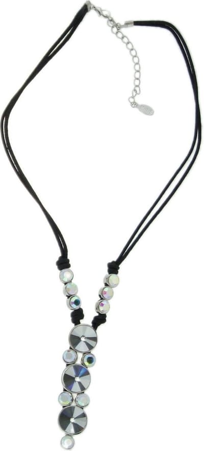 Behave - Ketting met multi color stenen en AB kristal - Modeaccessoire voor een luxe uitstraling - Lengte 49 cm (+verlengketting 9 cm)